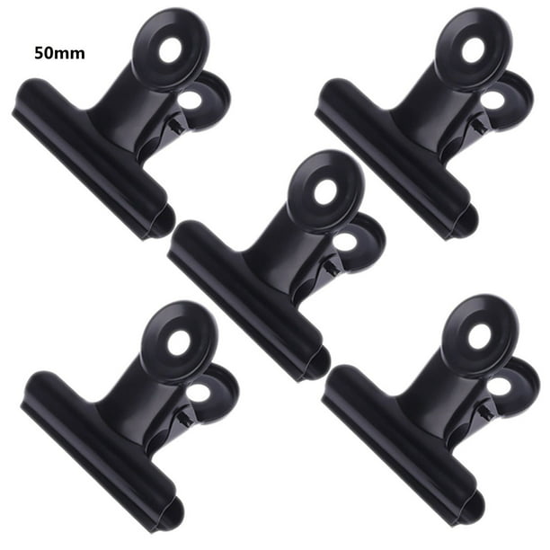 5Pcs Metal Black Binder Clips File Paper Clip Photo Stationary Office Supplies